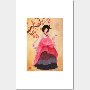 A Woman in Hanbok Posters and Art